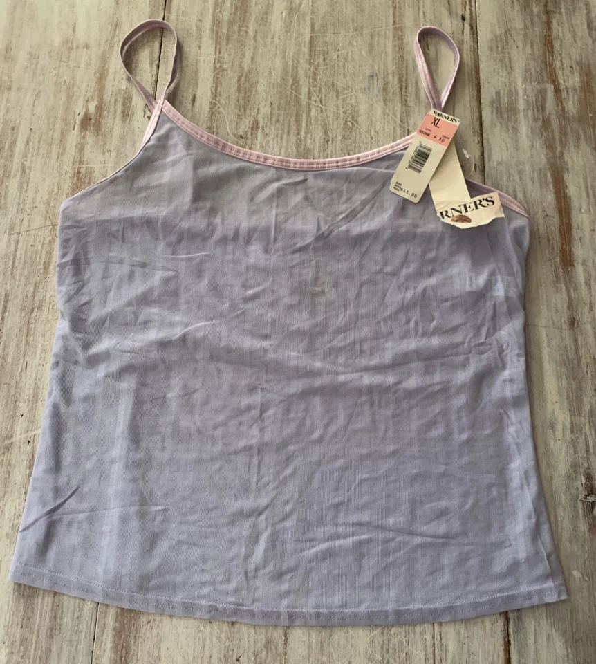 Винтажный 90-х Warners голая правда фиолетовый розовый чистый Cami XL и трусики размер 7 комплект новый с Ярлыками - Изображение 2 из 4