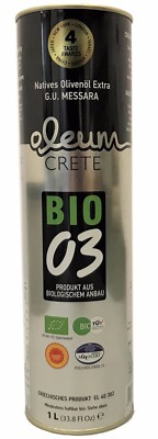    BIO Extra Virgin Olivenöl    aus Kreta 1L Kanister unter 0,3% Fettsäureanteil