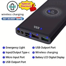20000mAh Portable Power Bank USB LCD External Battery Charger For Cell Phone