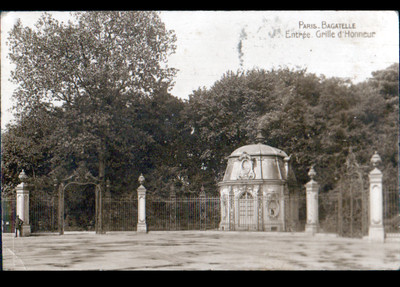 PARIS XVI° / PARC de BAGATELLE GITTER Eingangsstempel Poststempel PUTEAUX 1924
