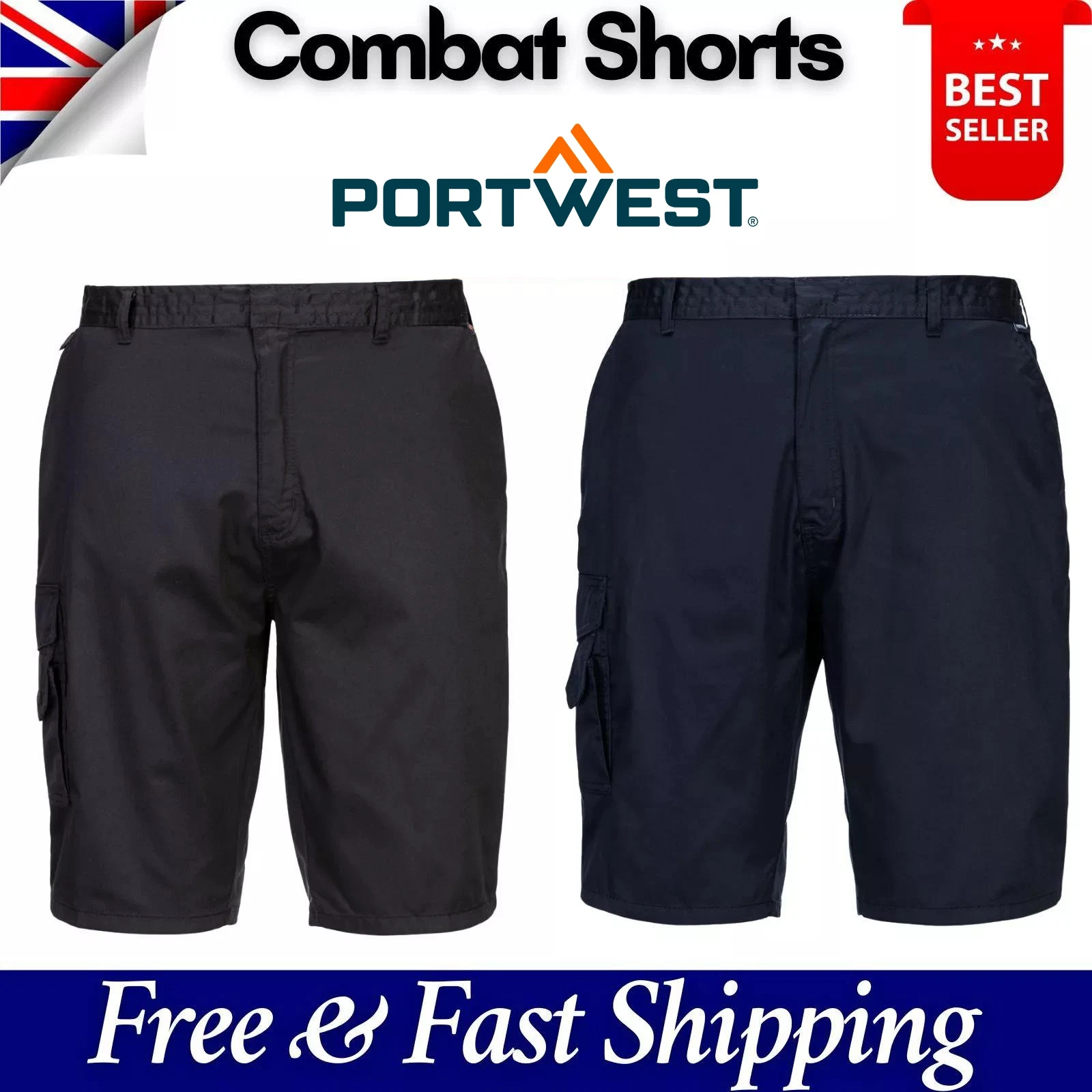 Portwest Combat Work Shorts Multi Pockets D Ring Half Elastic Waist Half Pant UK
Opens in a new wind