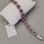 Swarovski Stones 316 Stainless Jtv 7" Pink Crystal Tennis Bracelet Made with