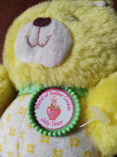 Vintage Strawberry Shortcake JELLY BEAR Friend of Butter Cookie 6" Plush Kenner - Picture 2 of 6