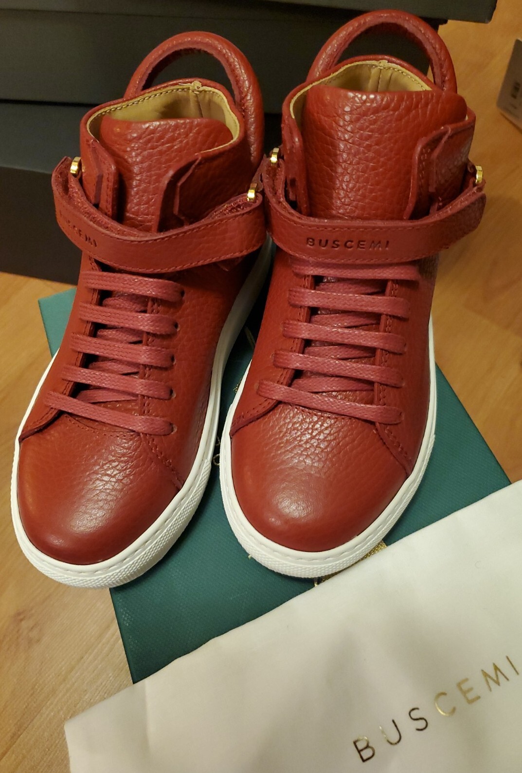 Buscemi 1 TODDLER PASSION/White Leather High Top Sneakers  EU T28 US 11.5 New