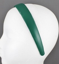 Green faux leather headband textured 1" wide hair band accessory classic basic