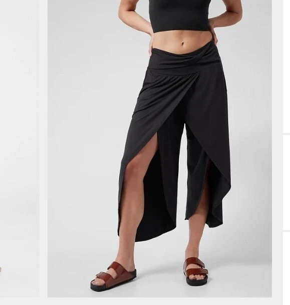 Pantalones de lanzamiento Athleta negros suaves negros Yoga Studio XL Foto 4 de 4