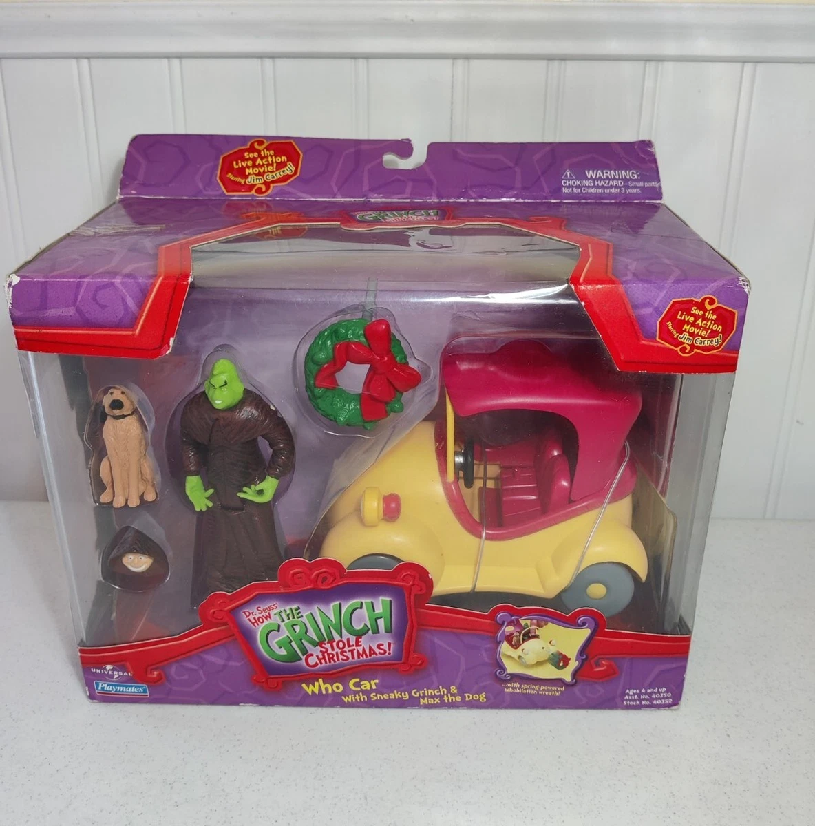 NEW SEALED Playmates Universal How Grinch Stole Christmas Who Car & Max Dog  2000