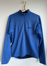Patagonia Vintage Men’s Small Mock Neck Had Zip Pullover Blue Made In USA