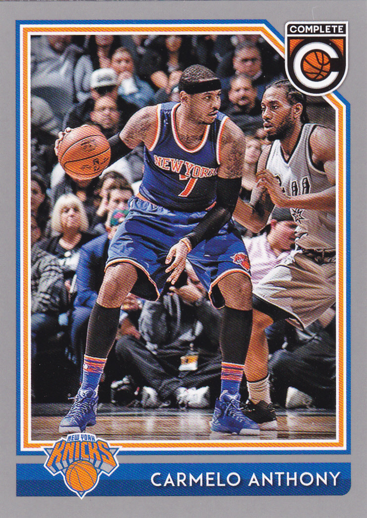 CARMELO ANTHONY NEW YORK KNICKS 2016-17 PANINI COMPLETE SILVER PARALEL CARD #158