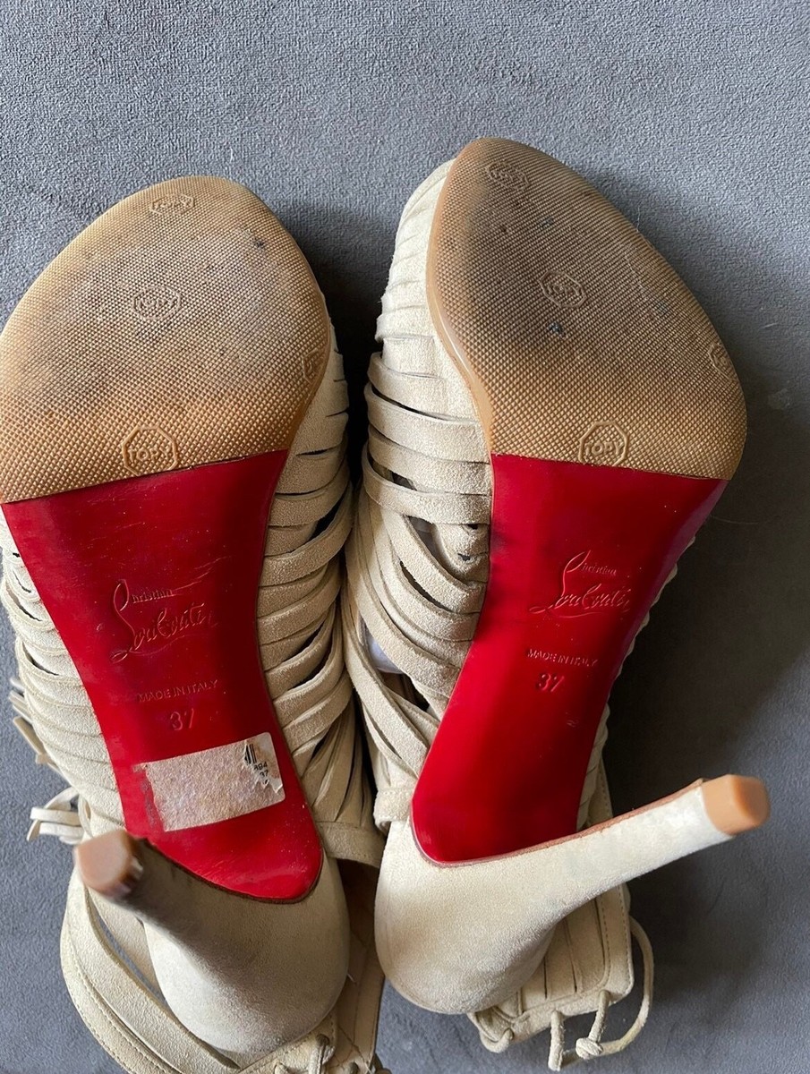 Christian Louboutin Women's Size 37 Deva 120 Beige Suede Christian Louboutin Women's Size 37 Deva 120 Beige Suede