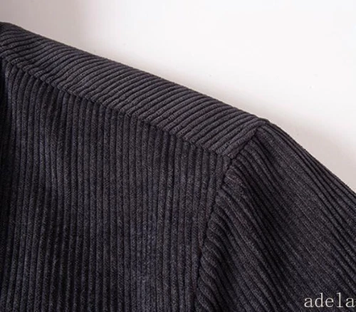 Herren Baumwolle Gefüttert Cord Motorrad Jacke Revers Mantel Dick Warm Biker Mäntel - Bild 7 von 17