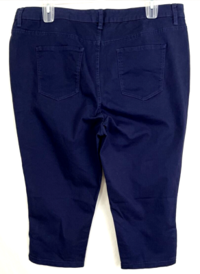 Denim Tulip Snap Hem Denim Capri Pants Blue Sz 20 Zip