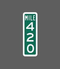 Mile 420 Sticker Street Sign Waterproof Caution Warning Gift NEW
