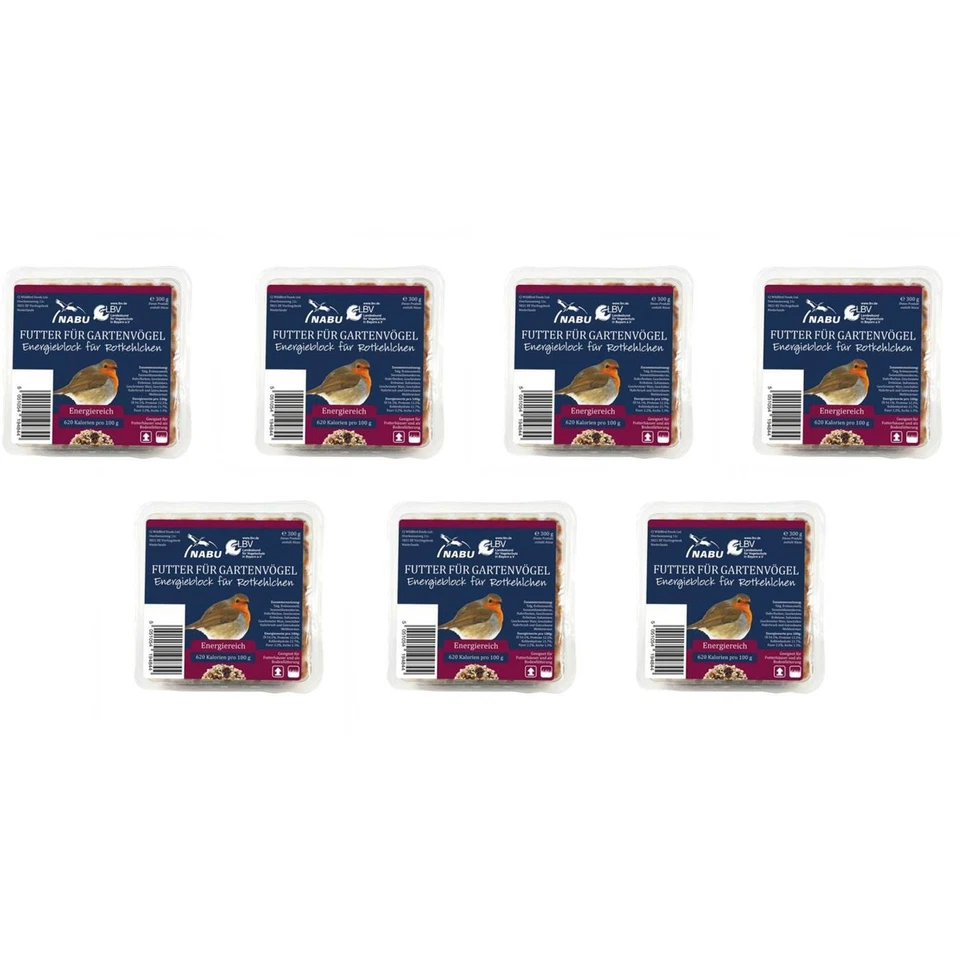 CJ Wildlife Energieblock für Rotkelchen Energiefutter mit Mehlwürmer, 7 x 300 g