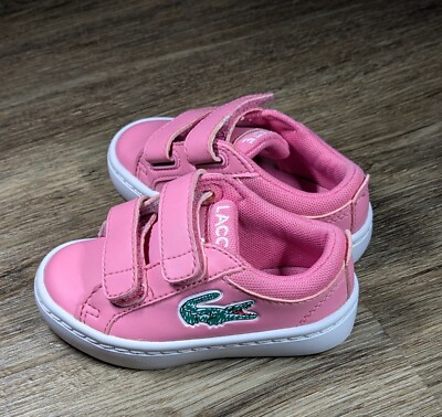 Kids Lacoste Pink sneaker, sz 5, toddler