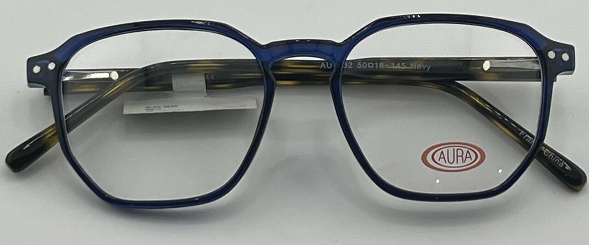 Aura Frame Glasses. AU1778
56 18-145 Navy-Black.   Unisex Aura Clear – 9FIVE Eyewear main image 2