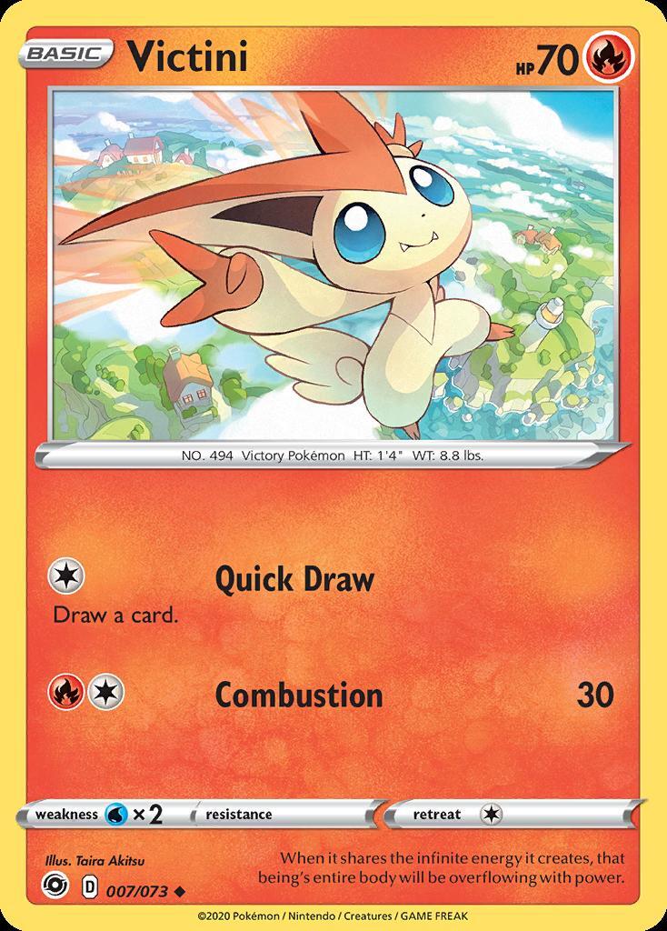 Pokemon Victini (7/82) Champion's Path LP REVERSE HOLO