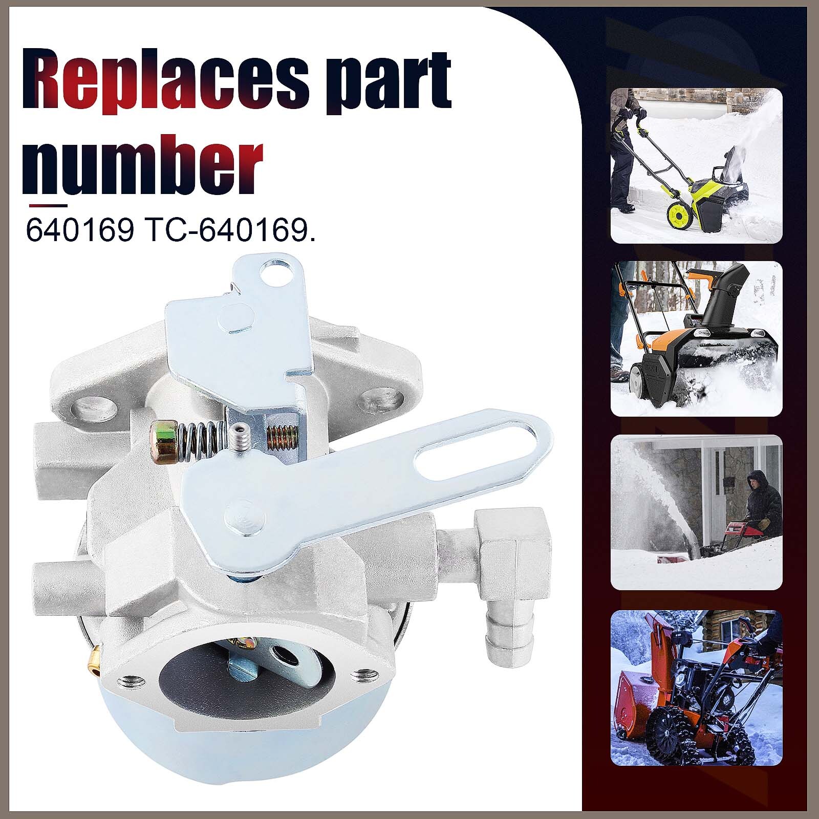 640169 Carburateur Pour Tecumseh Oh318Sa Ohsk80 Ohsk90 Ohsk100 Ohsk110 Argent