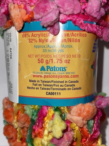 Patons Ci Ci Yarn Color Carnival 1 1/2 Skeins 1.75 Oz New - Picture 4 of 7
