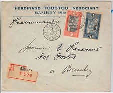 SENEGAL - POSTAL HISTORY: REGISTERED COVER from Bambey 1934