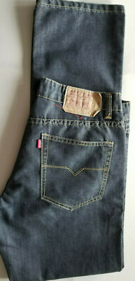 TWESTER Men Classic Straight Leg Stretch Cotton Denim Jean - 36x34 Dark Blue