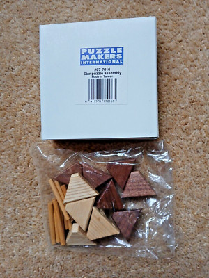 Puzzle Makers International 24 Teile 3D STERN Holzpuzzle dunkles & helles Holz NEU