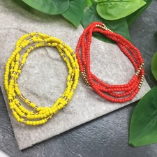 2 PC Handcrafted Waist Beads Jewelry African Bohemia Bracelets Anklet New 7232