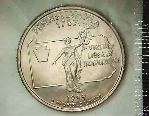 1999-D 25C State Quarter Pennsylvania Brilliant Uncirculated CN Clad 25oc0521