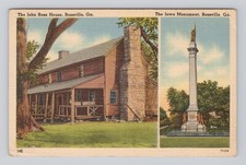 Postcard John Ross House Rosville Georgia Iowa Monument posted 1945