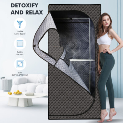 4L Full Size 1500W Steam Sauna Tent Portable Heated Home Spa Detox Therapy US