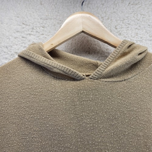 Energie Y2K Sweater Womens Medium Tan Brown Hooded Long Sleeve Lightweight - Picture 5 of 11