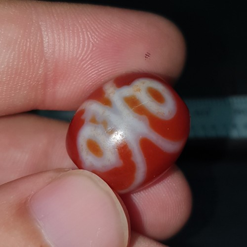 Sacred Himalayan Indo Tibetan Red Agate Dzi Amulet Bead - Picture 6 of 14