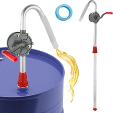 50" Manual Hand Crank Pump Oil Fuel Transfer Suction Drum Barrel 55 Gallon