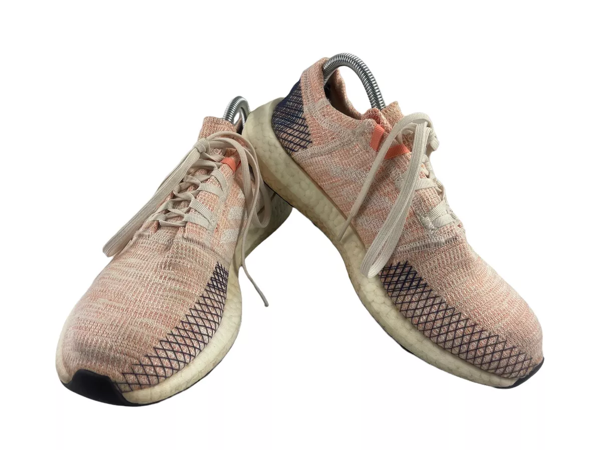 Adidas Pure Boost Go Womens Running Shoes Pink White Size 9.5M Athletic Sneakers