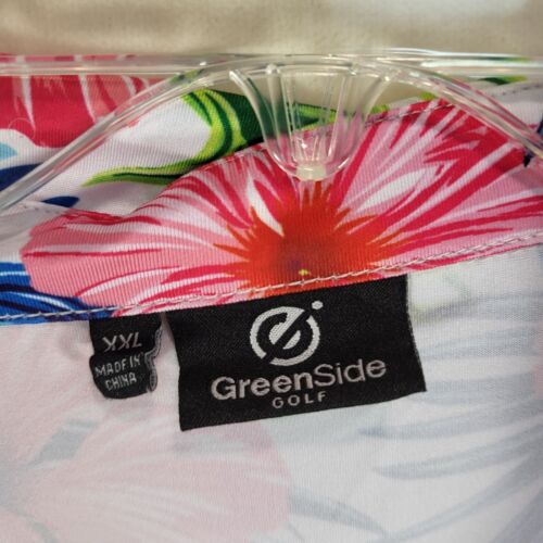 Greenside Golf Polo Shirt Mens XXL Golf Blue Maldives Floral Print Excellent Con - Picture 3 of 5