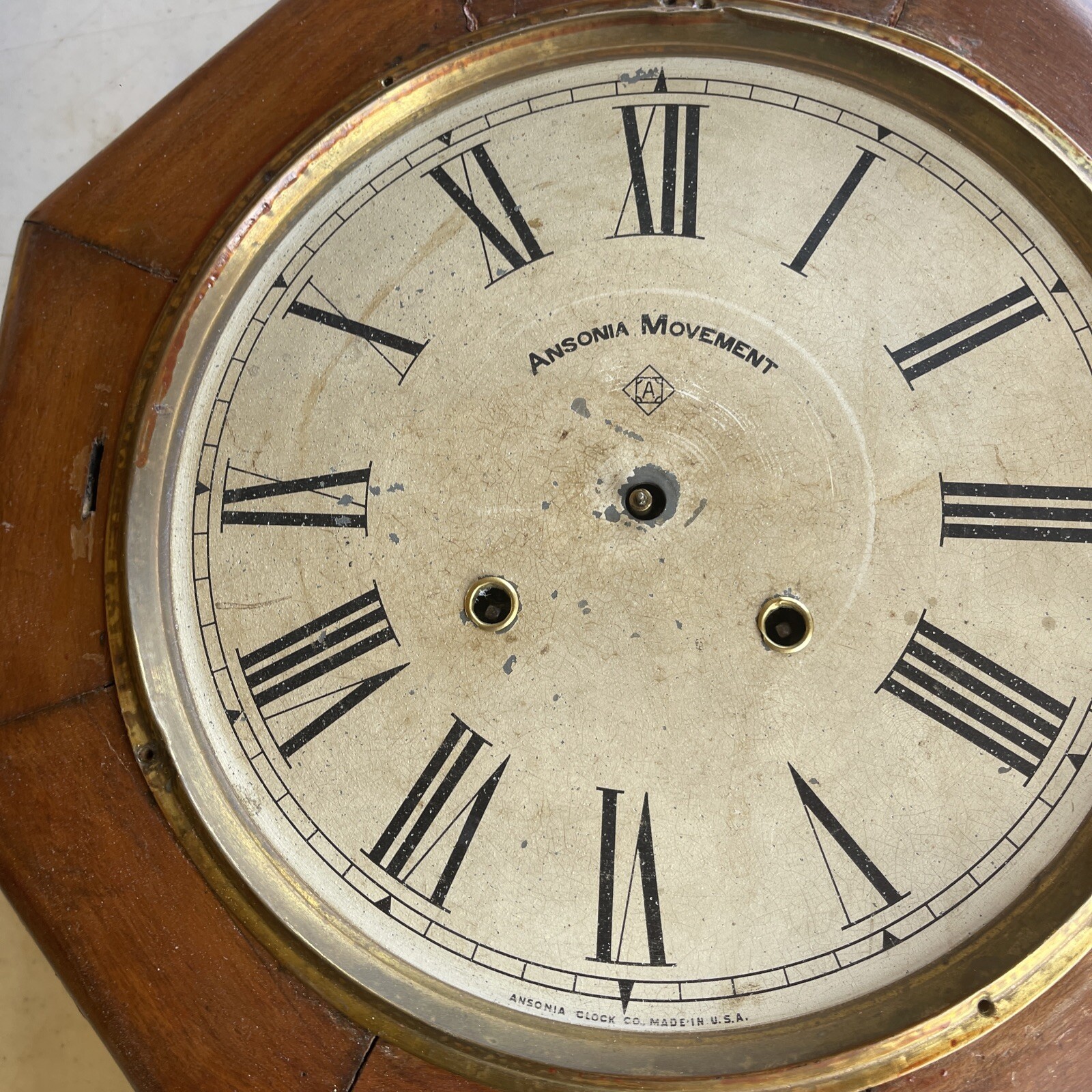 Antique Vintage Ansonia Clock Co Kitchen Hanging Clock For Parts Repair ...