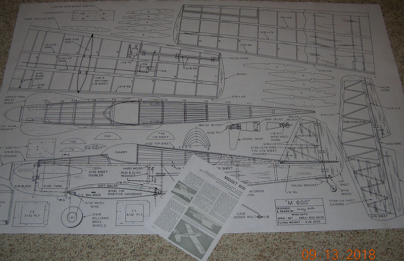 Model Airplane Plans (RC): MIDGET 600 Proto AMA 600s.i. Racer by Maxey ...