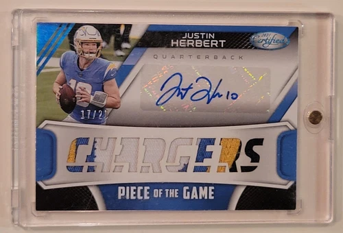 2021 Panini Certified Justin Herbert 17/20 Auto Piece of the Game Patch 4 colors