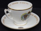 CROWN STAFFORDSHIRE Charles & Diana Cup & Saucer 3" ENGLAND — photo 1