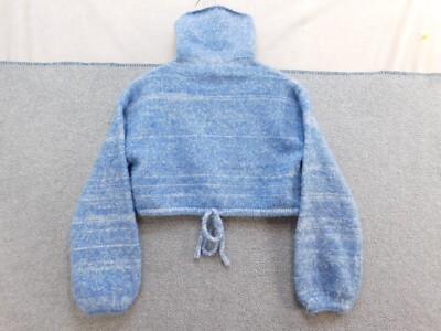 Beige Botany Women's Blue Knit Turtleneck Crop Sweater Sz S