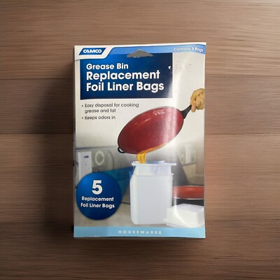 Camco Grease Bin Foil Lined Grease Disposal Bags - 5 Pack