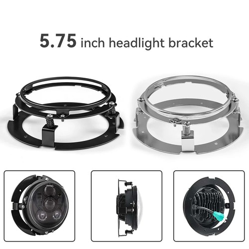 Kit de soporte de faros de 5,75 pulgadas para moto autopartes 5 3/4" para 5,75" redondo - Imagen 13 de 26