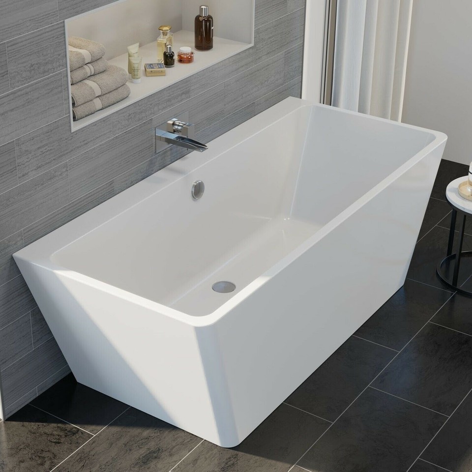 Modern Freestanding Baths Bathroom Luxury Large Bath Tub Acrylic Built in Waste | eBay