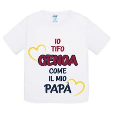 T-Shirt bambino Io tifo Genoa come il mio papà idea regalo maglietta