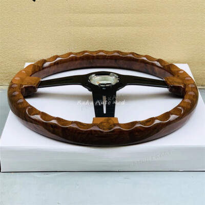 パーツ ALL WOOD Steering Wheel 14inch JDM Wood Steering Wheel Unversal Karting Sport Wooden