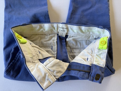 JCrew Crewcuts Boys Size 6 Pants Skinny Blue Cotton Chino W/ Adjustable Waist - Picture 4 of 19