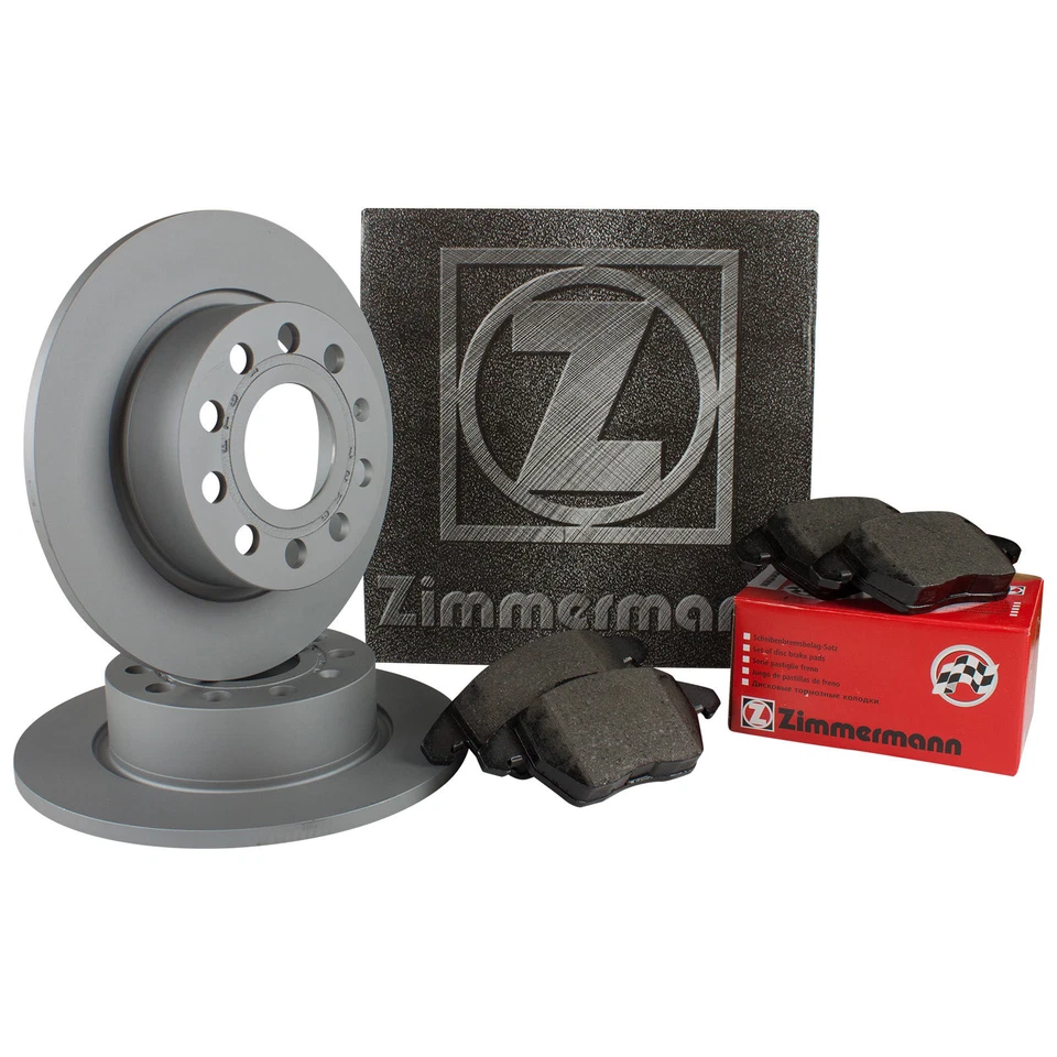 VW GOLF 5/6 ZIMMERMANN BREMSEN FÜR HINTEN + 2 BREMSSCHEIBEN Ø256 + 4 BREMSBELÄGE