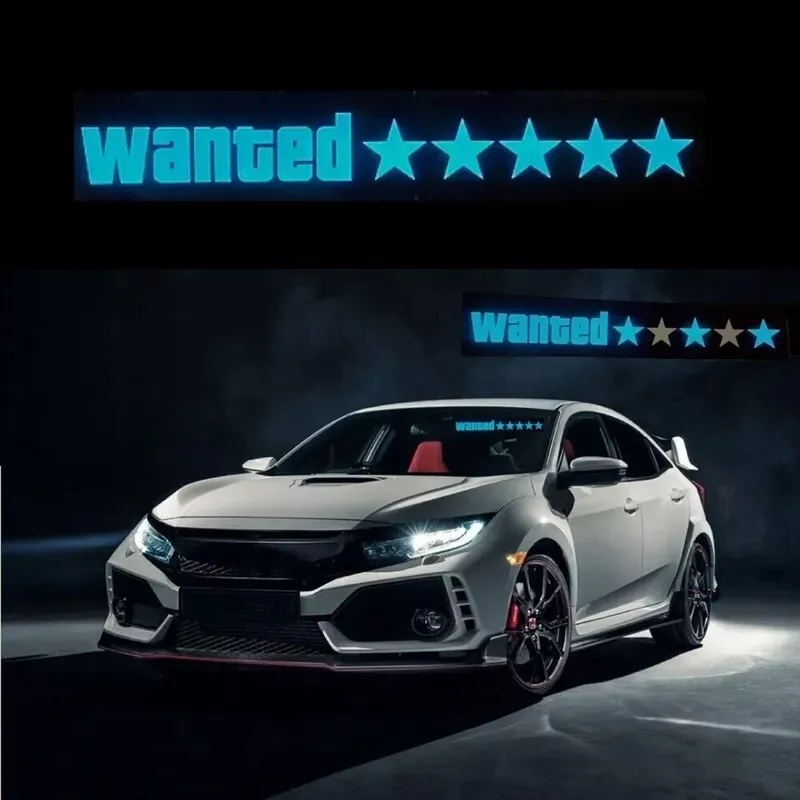 WANTED Led Light Up Car Window Sticker | eBay