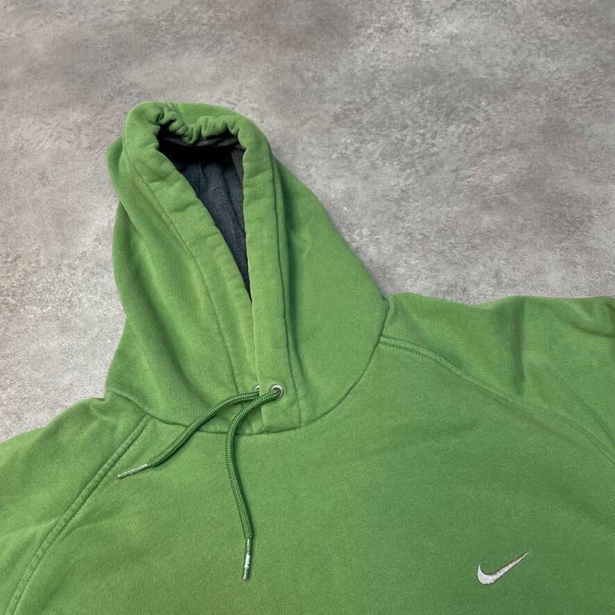 Nike Hoodie Mens Y2K Small Swoosh Vintage Pullover Sweatshirt, Green, XL image 7