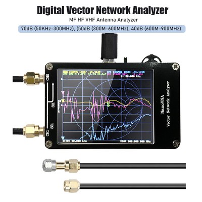 2.8'' Digital Nano VNA Vector Network Analyzer 50KHz-900MHz Antenna Analyzer D5V2
